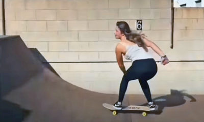 Girls Riding A Skateboard